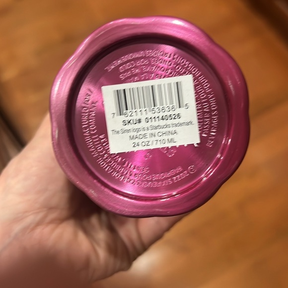 🆕 Metal🔥STARBUCKS “METAL” 24oz Hot Pink 💝 & Yellow Tumbler with Straw (NWT) - Picture 2 of 3